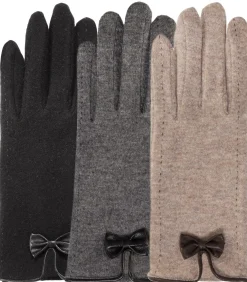 Knoophandschoenen voor dames Grijs