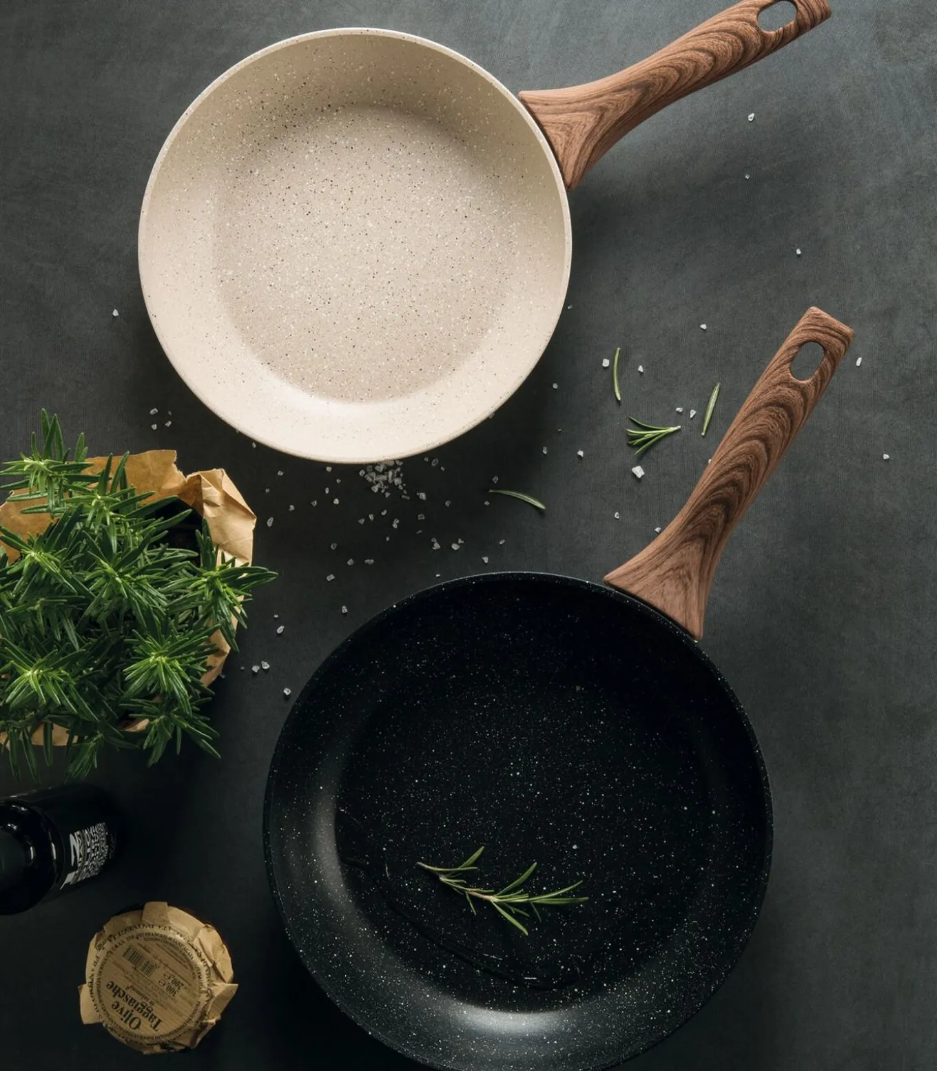 Koekenpan Rock 'n' Rose - Creme - ø 28 cm - standaard anti-aanbaklaag