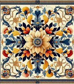 Koningsbloemen zijde carré