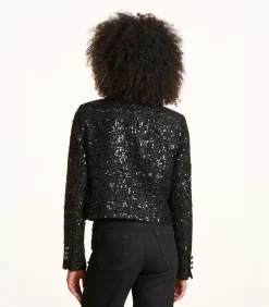 Kort zwart paillettenjasje