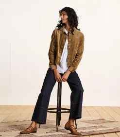 Korte bruine fluwelen jas