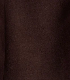 Korte bruine wollen jas met afneembare sjaal