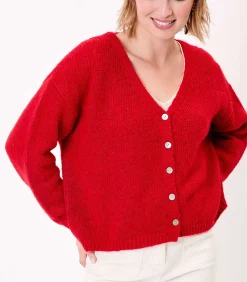 Korte effen gebreide vest APPACHE