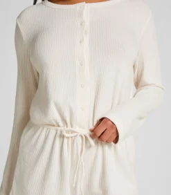 Korte geribde jersey onesie