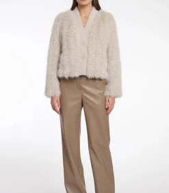 Korte jas van imitatiebont Berken M