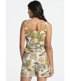 Korte jumpsuit met bloemprint en verstelbare bandjes