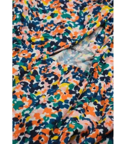 Korte jurk met bandjes, elastische taille, ruches onderaan