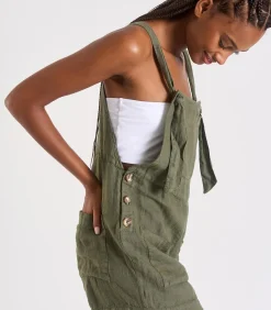 Korte kaki tuinbroek van linnen ANYA Hawston