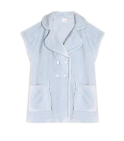 Korte mouwen jasje met knopen van pluche flanel ESSENTIEL H76A