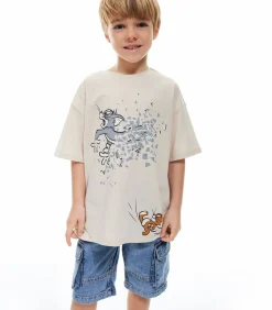 Korte Mouwen Kinder T-shirt met Tom en Jerry Print