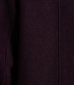 Korte pruimkleurige jas van boiled wool