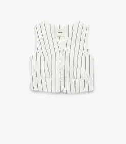 Koton Striped Crop Vest