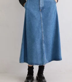 Kuitlange spijkerrok A-vorm