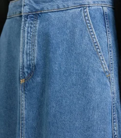 Kuitlange spijkerrok A-vorm