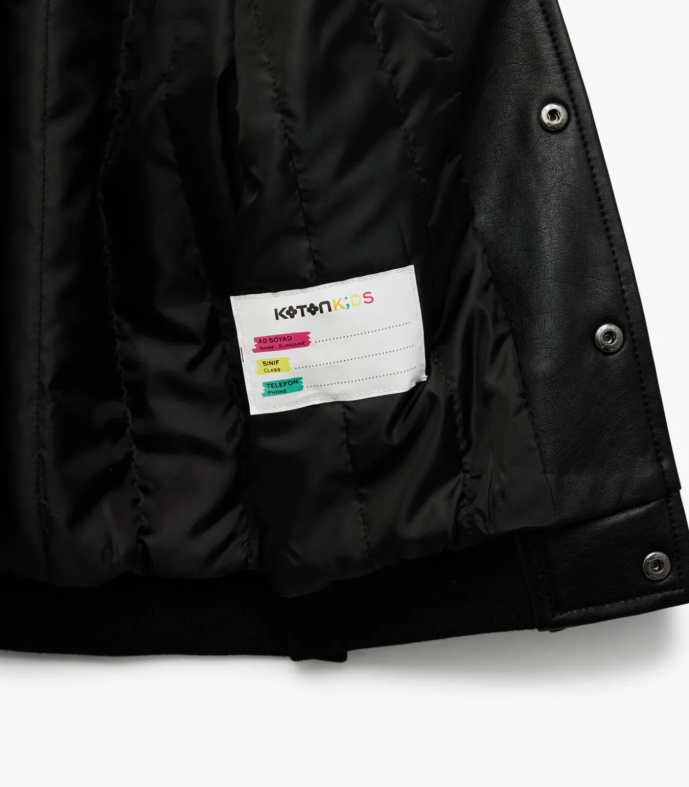 Kunstleren Collegejas voor Jongens met Aplikes en Zakdetails