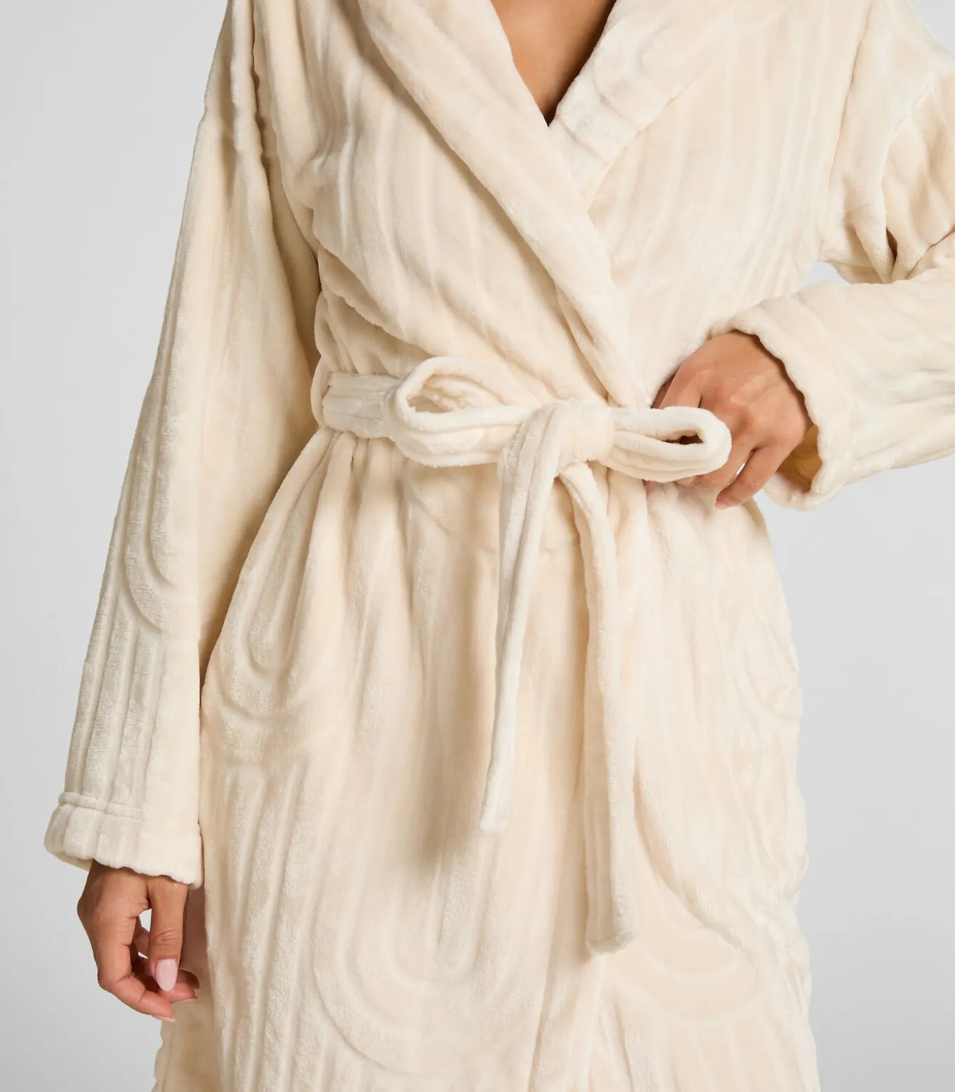 Lange flanellen badjas