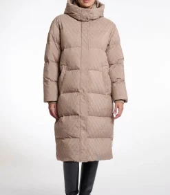 Lange gewatteerde jas Toffee 38