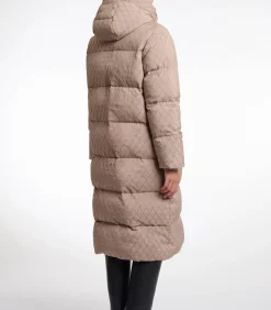 Lange gewatteerde jas Toffee 38