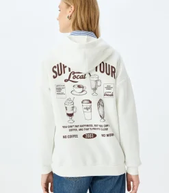 Lange Hoodie met Print en Capuchon