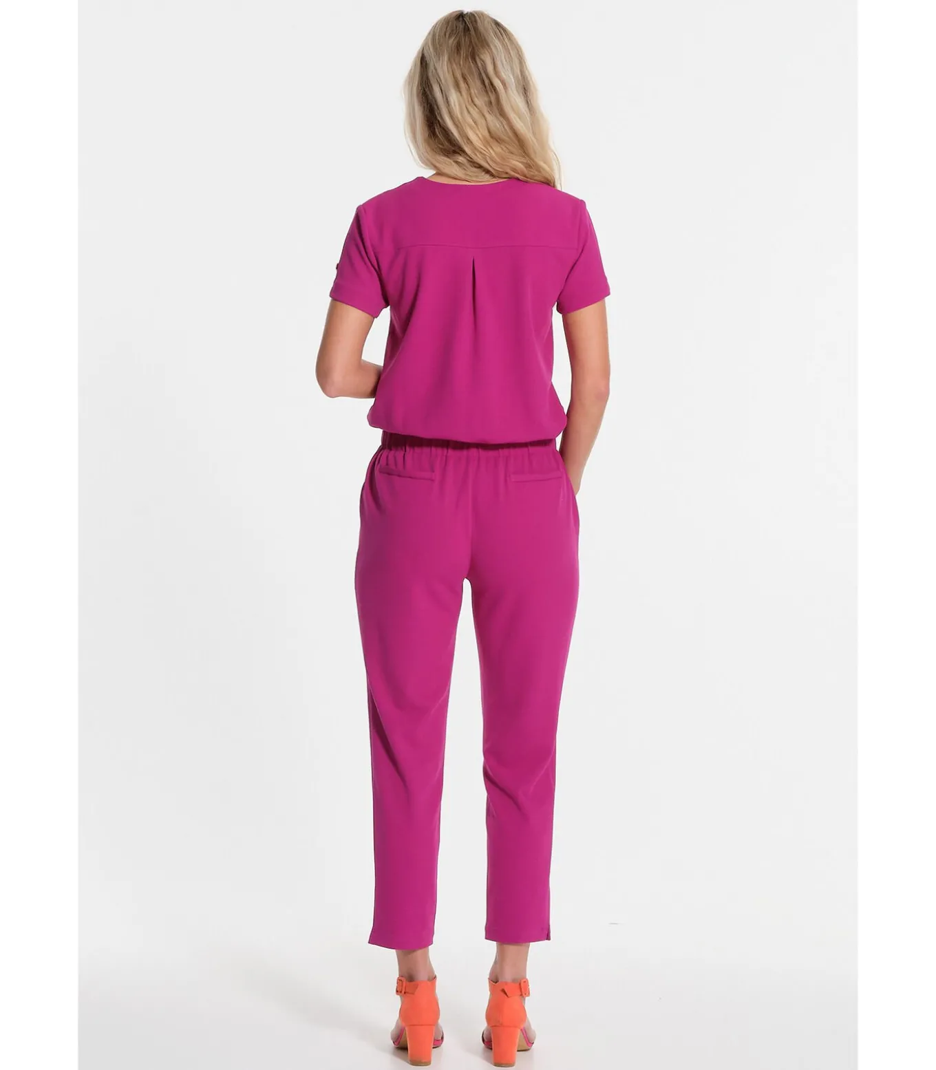 Lange jumpsuit met elastische taille