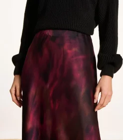 Lange rode rok met print