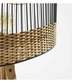 Lantaarnpaal van massief mangohout en rotan