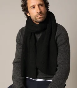 LEDGES - Effen geribbelde wollen sjaal, zacht en warm