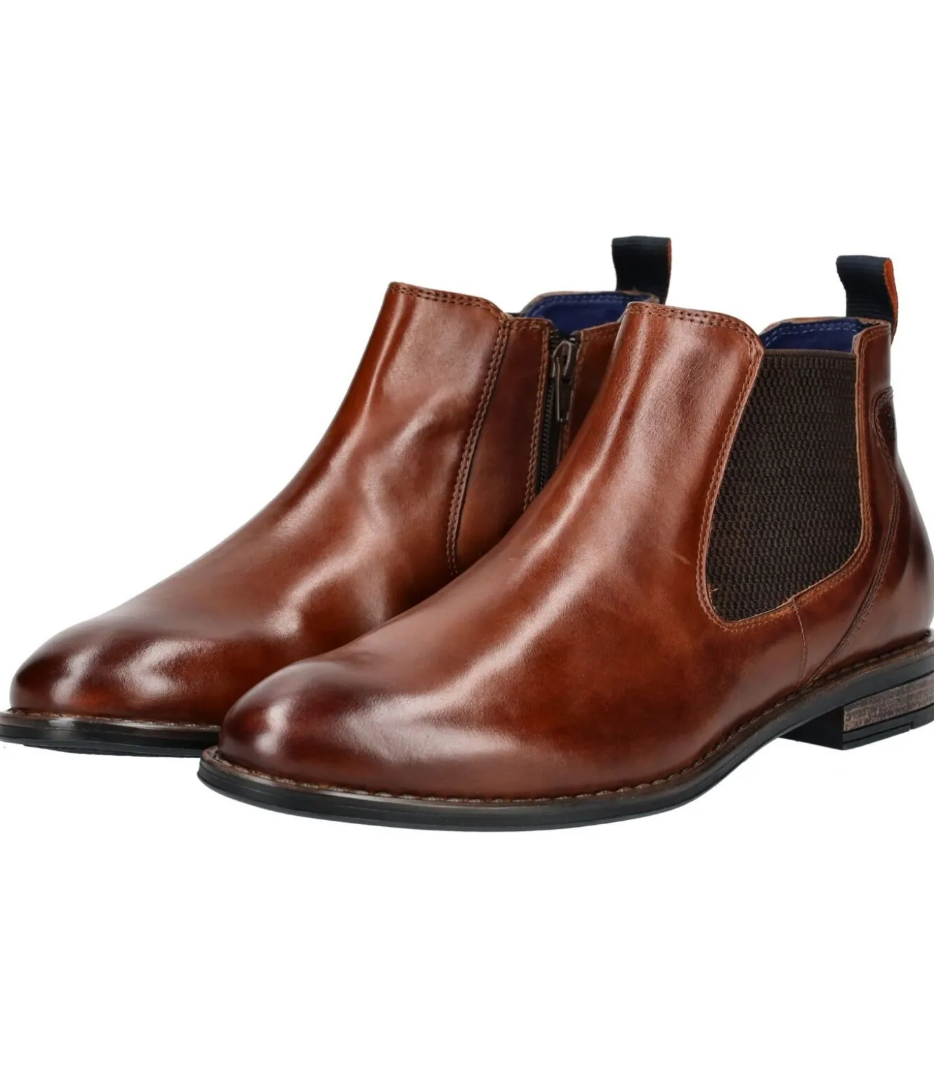 Leer/Textiel Enkellaarzen