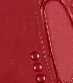 Leren dameshandschoenen met 3 knopen Rood