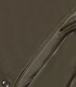 Leren dameshandschoenen met zijden voering Olive