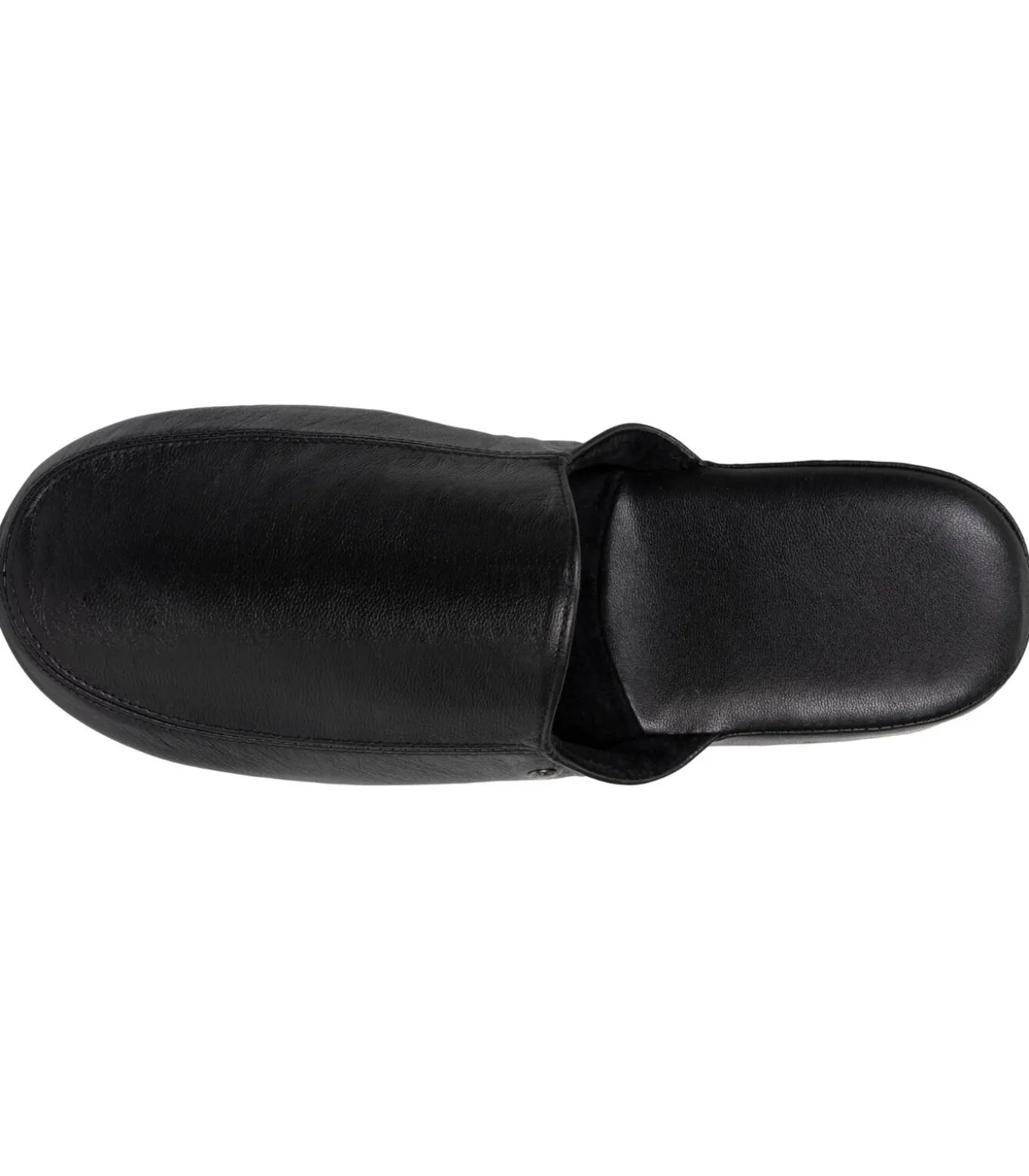 Leren herenslippers Zwart