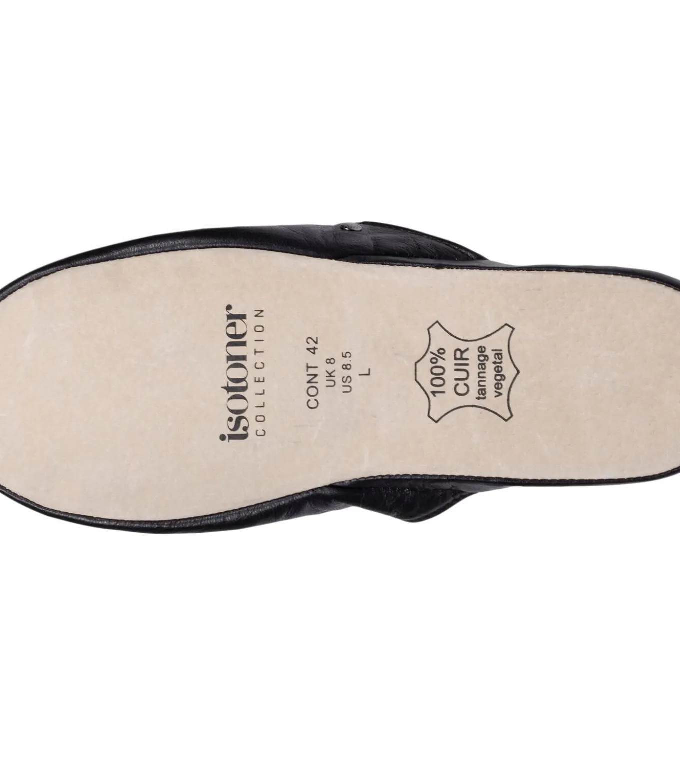 Leren herenslippers Zwart