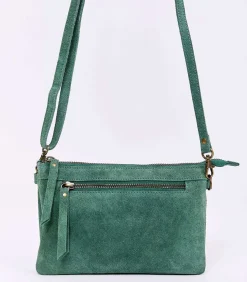 Leren schoudertas met dubbele vakken AGAVE