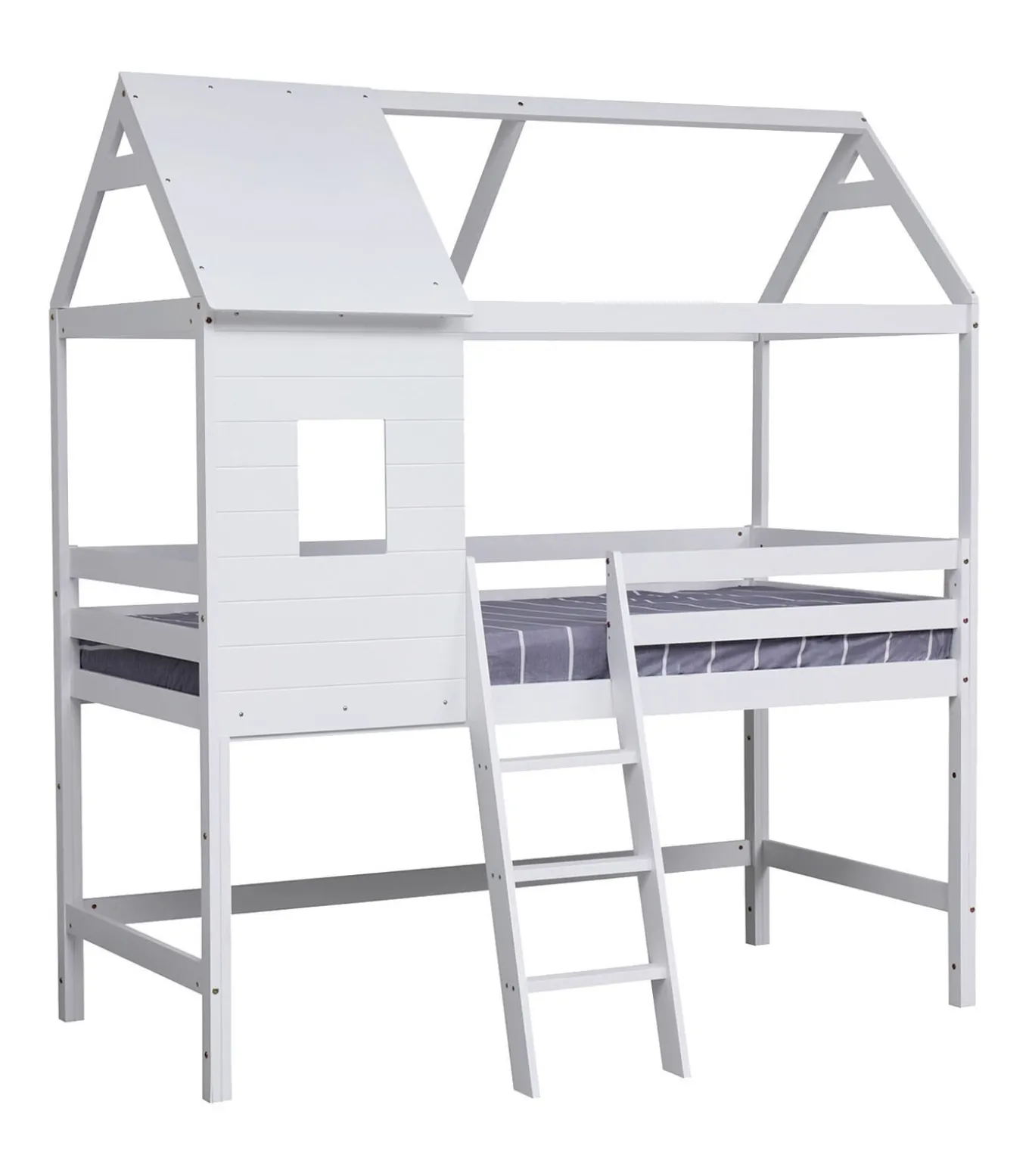Lit cabane mezzanine pour enfant 190x90cm blanc MARGOT