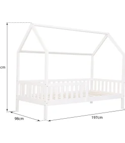 Lit cabane pour enfant 190x90cm en bois avec tiroirs MARCEAU