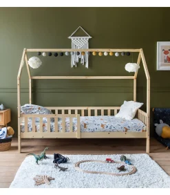 Lit cabane pour enfant 190x90cm en bois MARCEAU