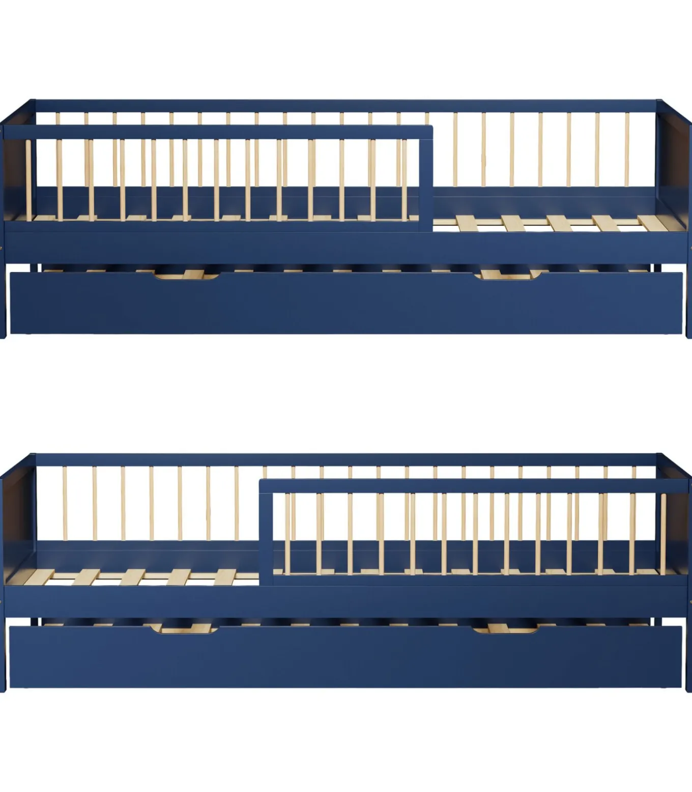 Lit gigogne pour enfant 190x90cm bleu foncé ADAM