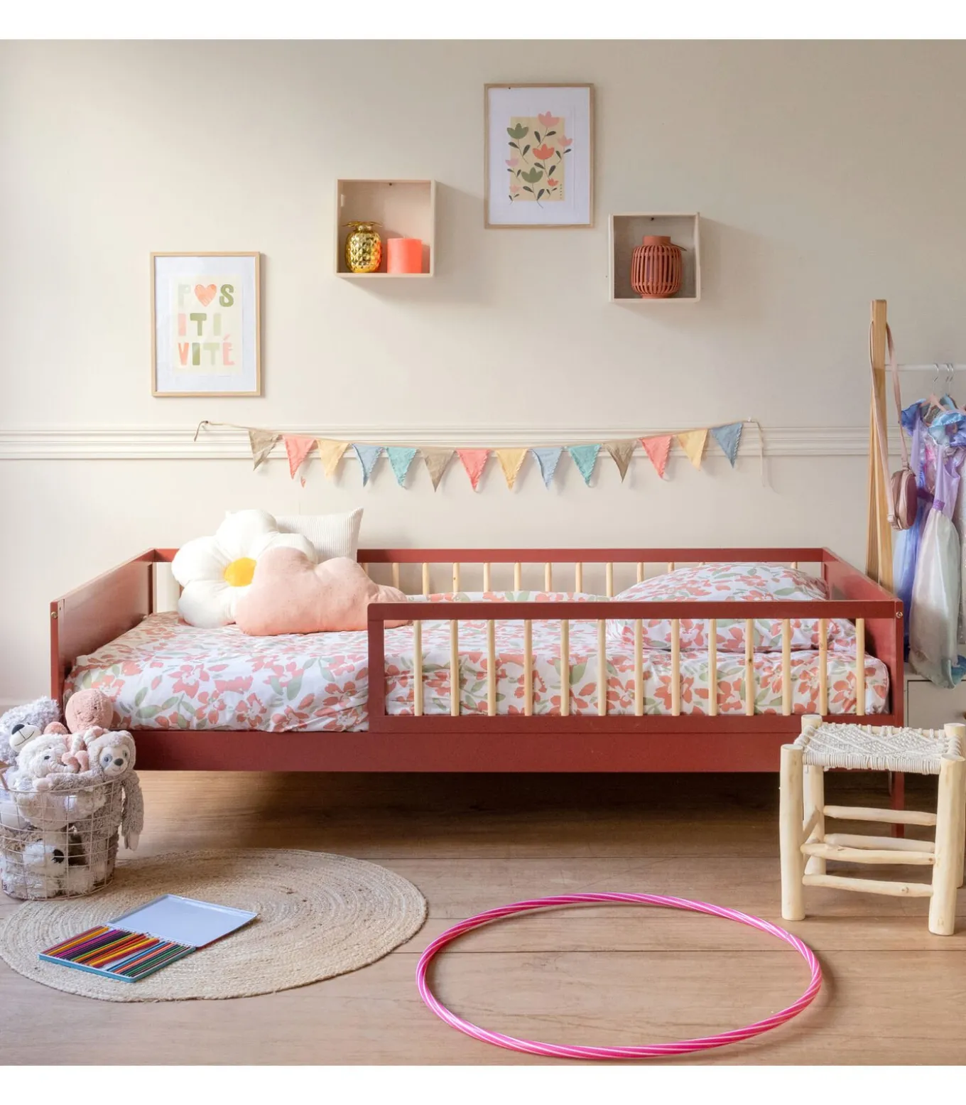 Lit pour enfant 190x90cm terracotta ADAM