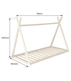 Lit tipi pour enfant 190x90cm blanc VALENTIN