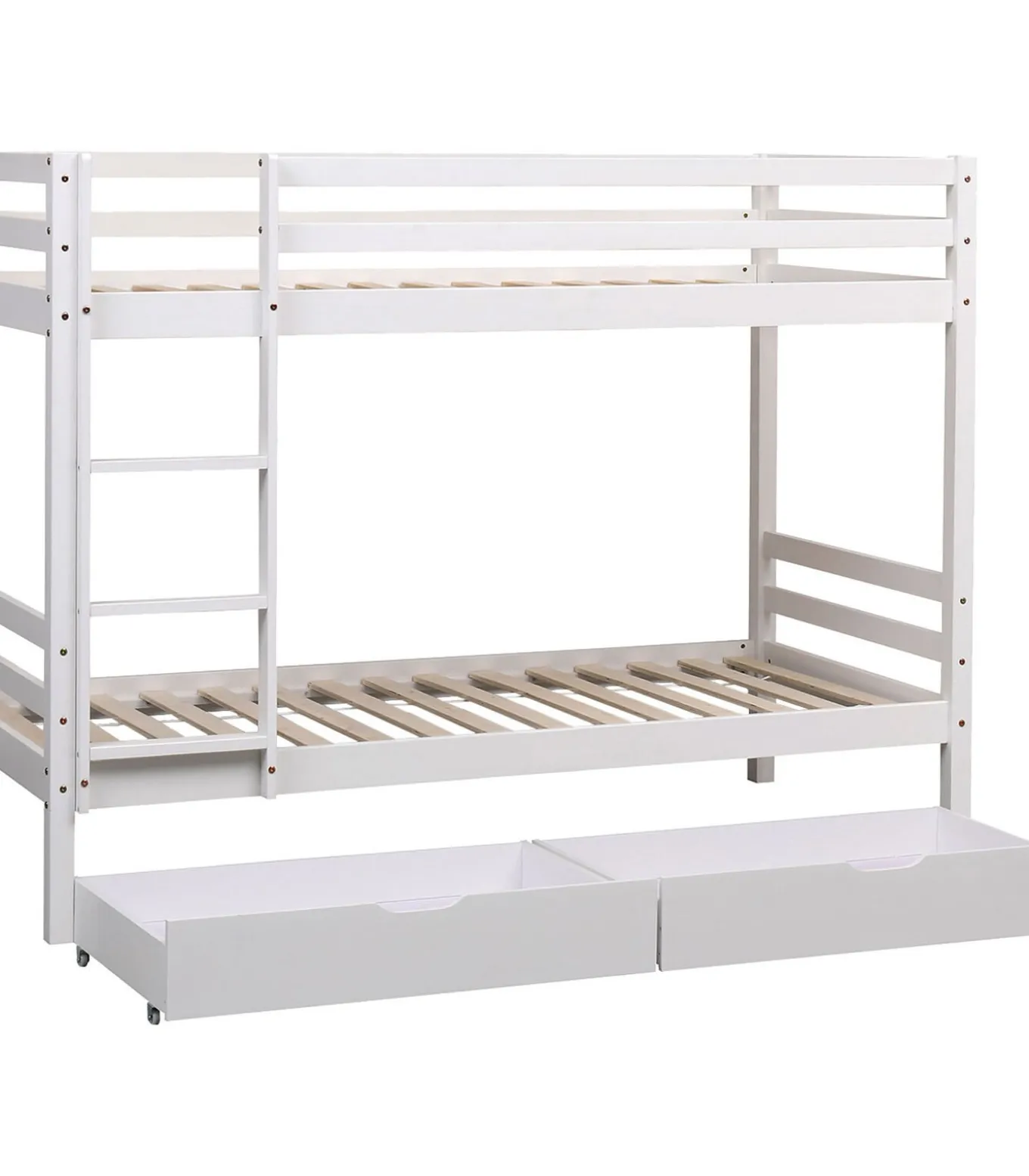 Lits superposés pour enfants 190x90cm blanc avec tiroirs AMBRE