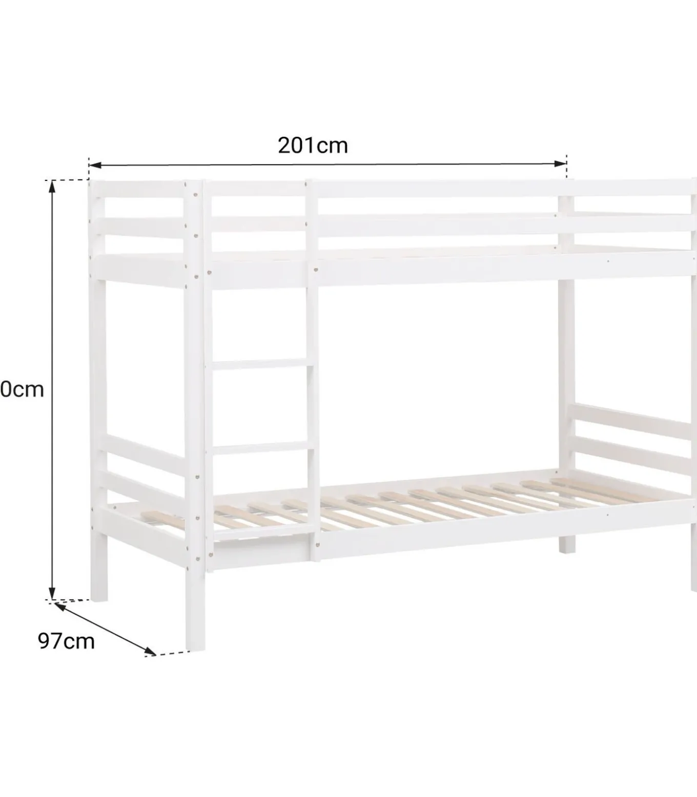 Lits superposés pour enfants 190x90cm blanc avec tiroirs AMBRE