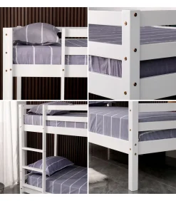 Lits superposés pour enfants 190x90cm blanc AMBRE