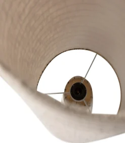 Loft Vloerlamp - Metaal/Bouclé - Naturel Met Strepen 130xØ30 cm