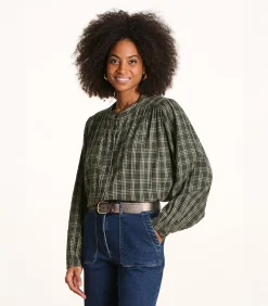 Losvallend kaki geruit overhemd