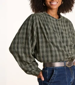 Losvallend kaki geruit overhemd