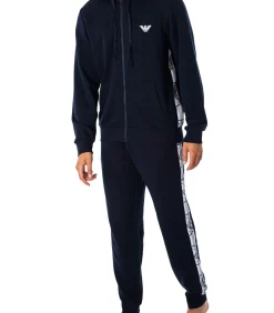 Lounge-Hoodie Met Rits En Logo Op De Borst