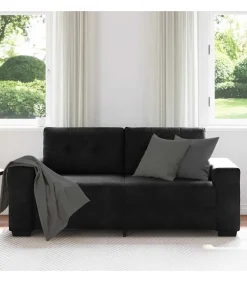Loveseat bank 140 cm fluweel zwart