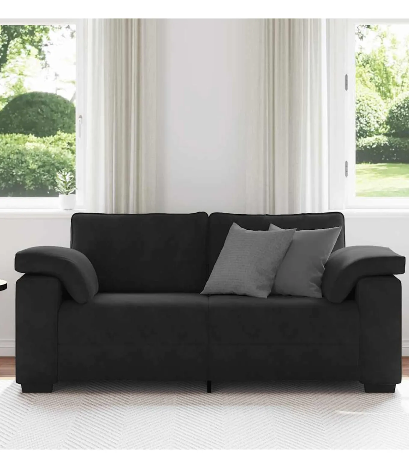 Loveseat bank 140 cm fluweel zwart