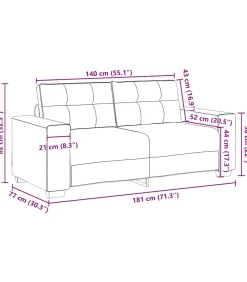Loveseat bank 140 cm fluweel donkergrijs