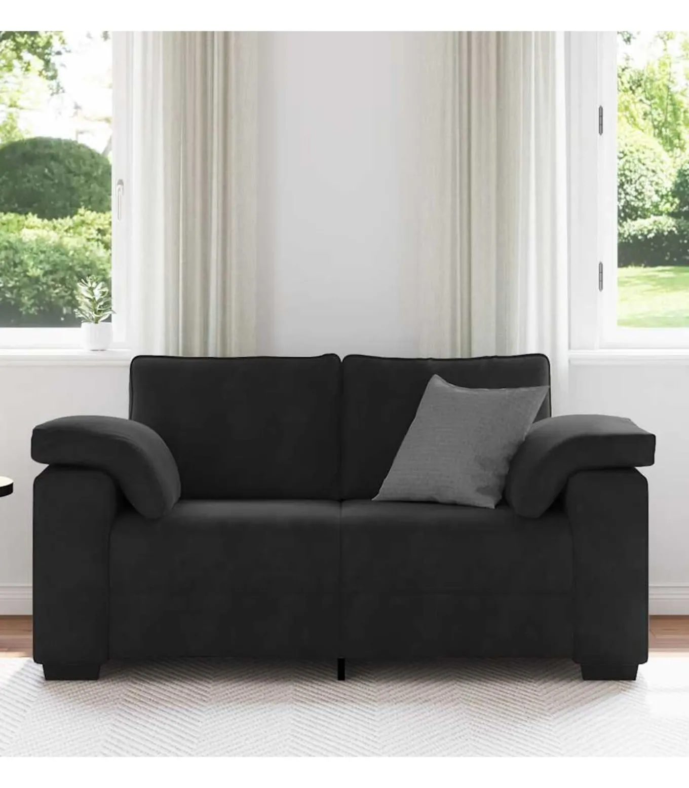 Loveseat bank 120 cm fluweel zwart